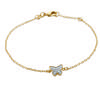 [K3862] - Gold Plated Bracelet 'Butterfly' White Gold - 8x7 Mm