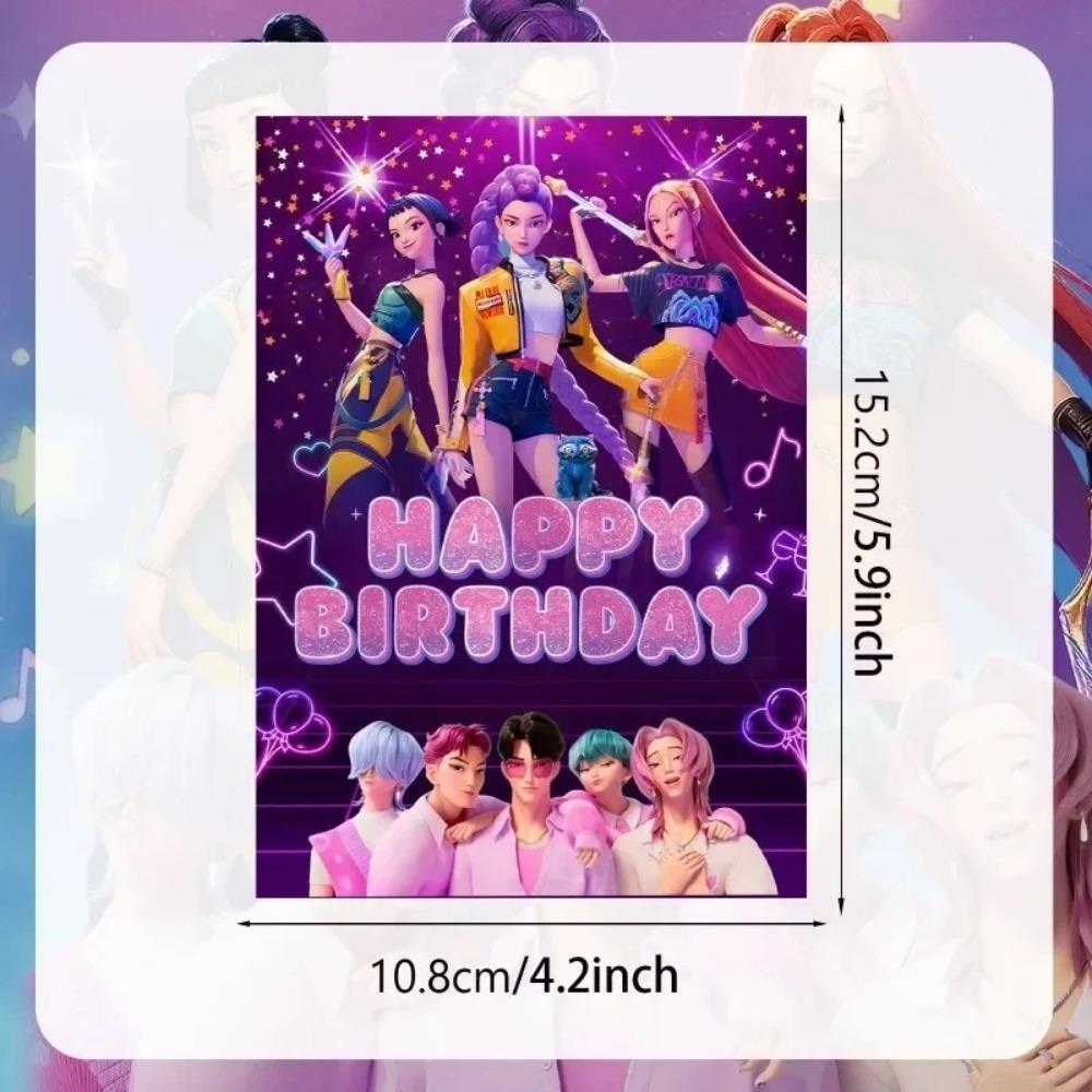 12 шт. K-pop Пригласительная открытка на вечеринку «Охотники на демонов» Аниме Одностраничная Пригласительная открытка с поздравлением с днем рождения для детей Украшение для вечеринки