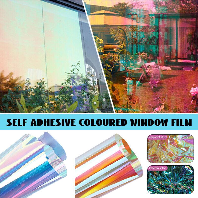 Dichroic Iridescent Window Film Rainbow Self Adhesive Glass Sticker Vinyl Decorative Glass Sticker DIY Home Decoration New