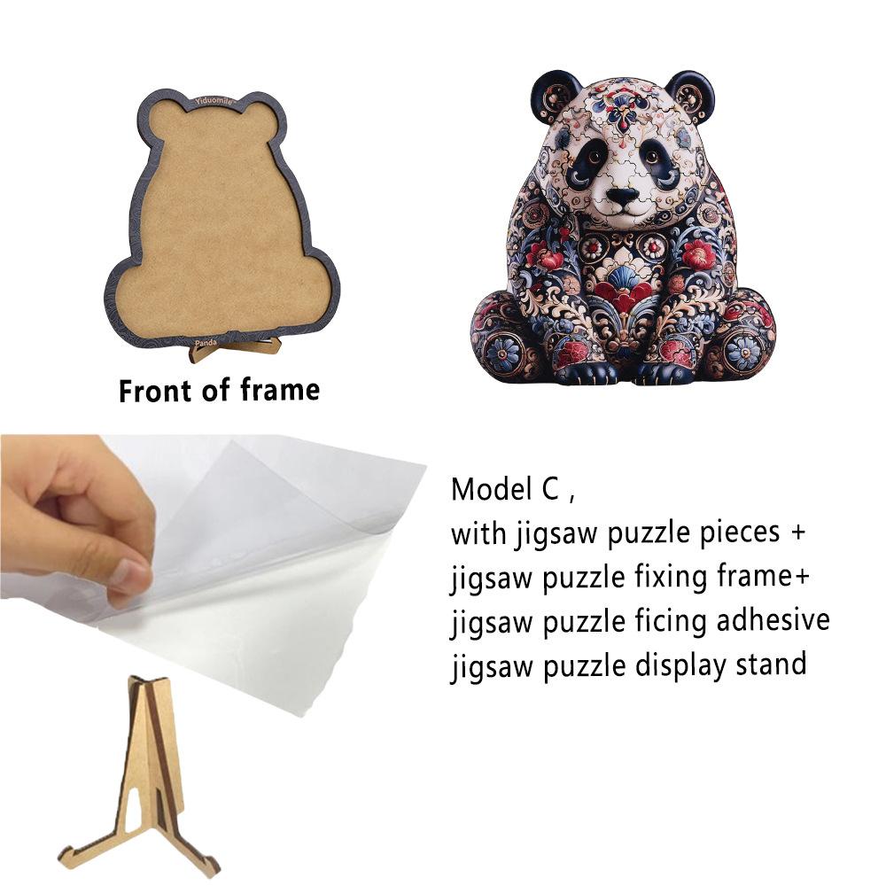 Panda Special-shaped Puzzle Wooden Irregular Puzzle for Friends and Family Gifts