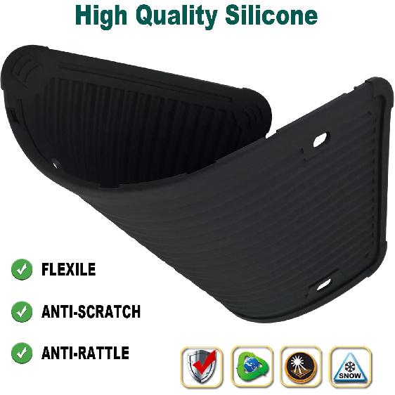 Silicone License Plate Frame With Cover Combo- Flat Clear License Plate Shield And Rustproof Black Car Tag Holder, 1 Set Unbreakable Transparent