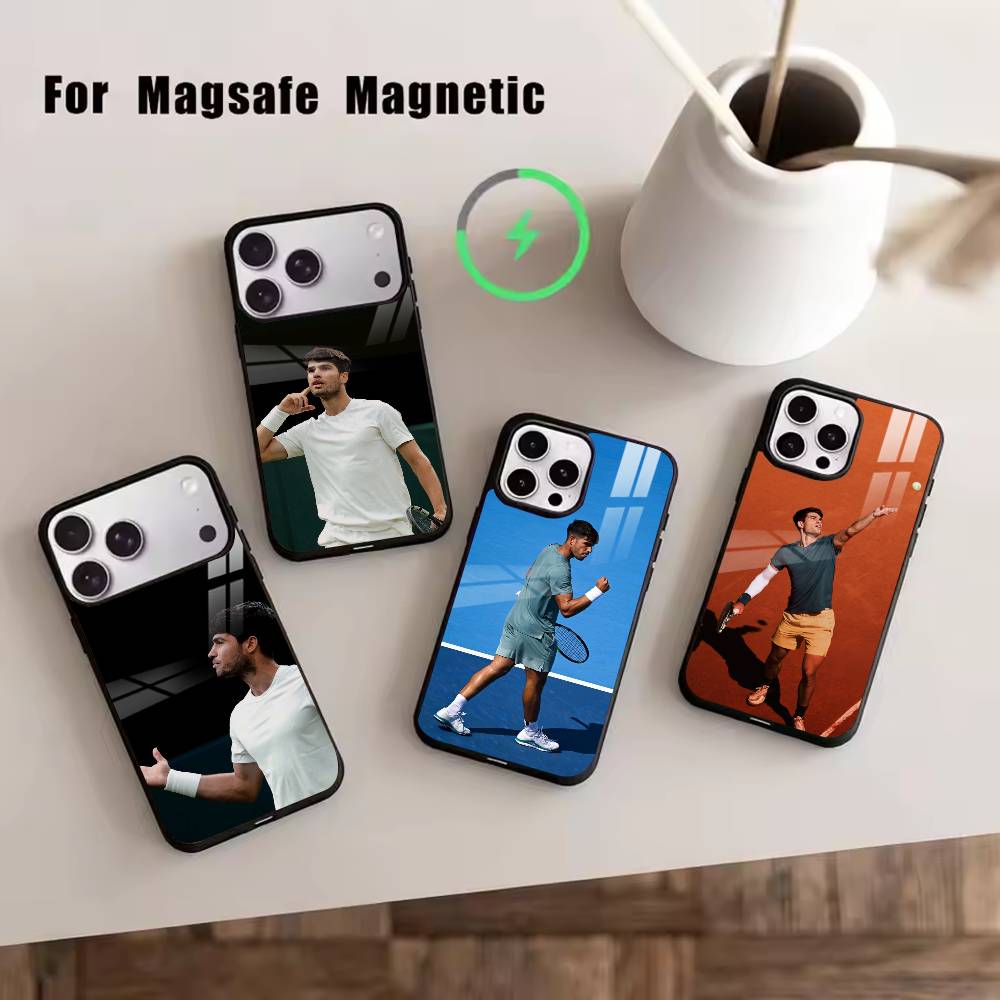 tennis player-Carlos Alcaraz Phone Case For iPhone17,16,15,14,13,12,11 Plus,Pro Magnetic For Magsafe Wireless Charging