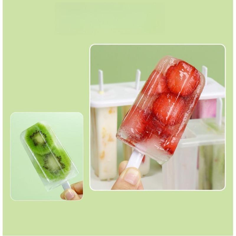 Набор из 4 формочек для мороженого, самодельная многоразовая мороженица, пластик, креативный кухонный инструмент для летнего домашнего приготовления вкусного мороженого