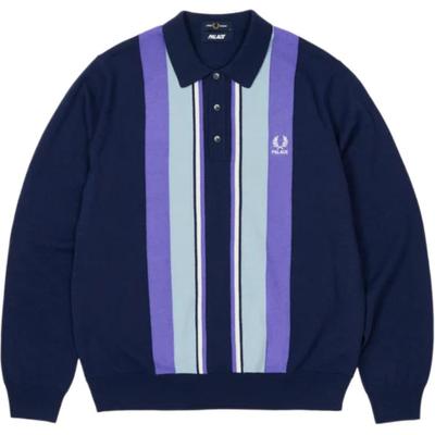 X Fred Perry Трикотажная рубашка с длинным рукавом Пикотовый цвет Унисекс Топы Фиолетовый SK1129-11A