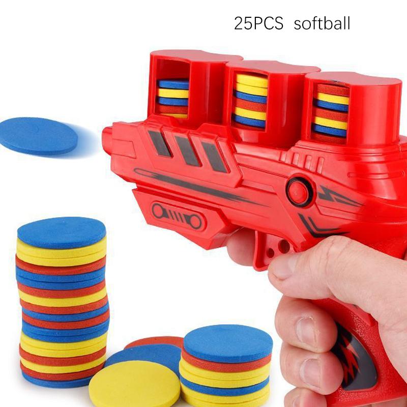 Children Carrot Saucer Gun Flying Saucer Guns Kids Fun Toys EVA Soft Bullets Toy Gun Pistol Toy Kids Outdoor Battle Sport Toys