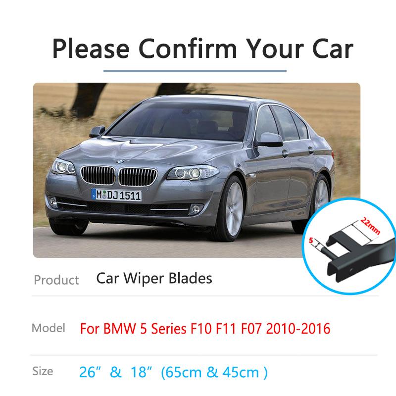 2x для BMW 5 серии F10 F11 F07 2010 2011 2012 2013 2014 2015 2016 бескостные бескаркасные передние щетки стеклоочистителя резиновые автомобильные