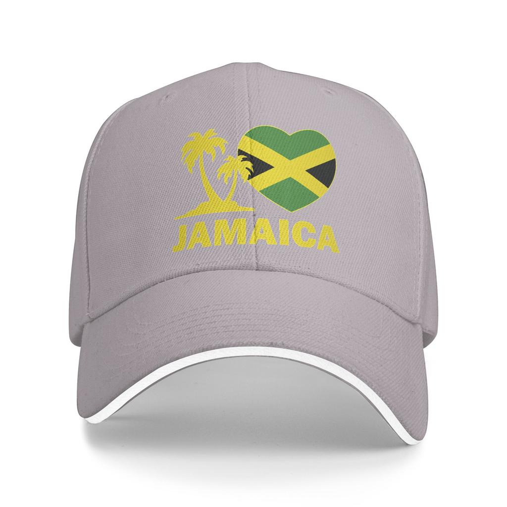 Women Unisex Jamaica I Love Jamaican Flag Outdoor Hat  Adjustable Cap Casual Baseball Cap Golf Hats