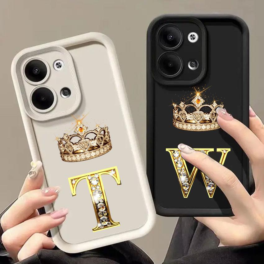 Чехлы для телефона с короной и начальными буквами T W R N для Oppo Reno 14 13 12 11 F 10 5G 6 7 8 Pro Plus Чехол 8T 7Z 8Z 14Pro Ударопрочный Fundas