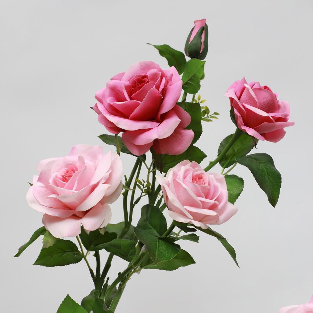 Simulation flower feel moisturizing 3 heads orchid heart rose home decoration shooting prop flower