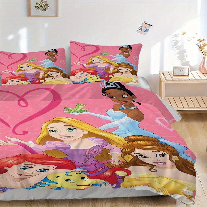 3pcs Cartoon Disney Princesses Bedding Set - Includes 1 Quilt Cover and 2 Pillowcases, Comfortable Bedding with Stylish Design for Bedroom, Machi