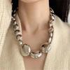 Exaggerated Three-dimensional Round Pebbles Beaded Necklace Cold Wind Personality Chic Collarbone Chain