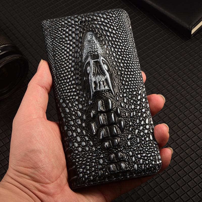 100% Натуральная Коровья Кожа Для Honor Magic 8 и Magic 7 Pro Air Lite Чехол 3D Голова Крокодила Магнитный Карман для Карт Кошелек Обложка