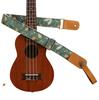 [MUSIC FIRST] Original Design Retro "Acorn" Soft Cotton & Genuine Leather Ukulele StrapUkulele Shoulder Strap (Includes One Branded Strap Locker As a