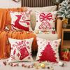 New Elk Print Pillow Cover Christmas Tree Decoration Square Pillow Cover Living Room Sofa Pillow Cushion