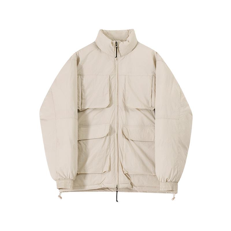 Workwear Stand Collar Cotton Coat Men's Winter Warm Loose Coat Korean Style Trendy Cotton Coat