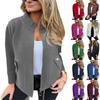 Fashionable Winter Women's Casual Woolen Lapel Drawstring Fake Pocket Suit Jacket