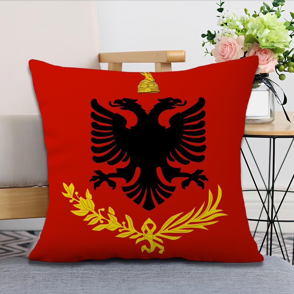 Albania Flag Art cushion cover Pillow Case Square Cushion Room Bedroom Headboard Sofa Living Backrest Nap Time