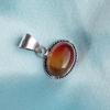 Onyx Gemstone 925 Sterling Silver Plated Oval Pendant Jewelry NST-J2H6497