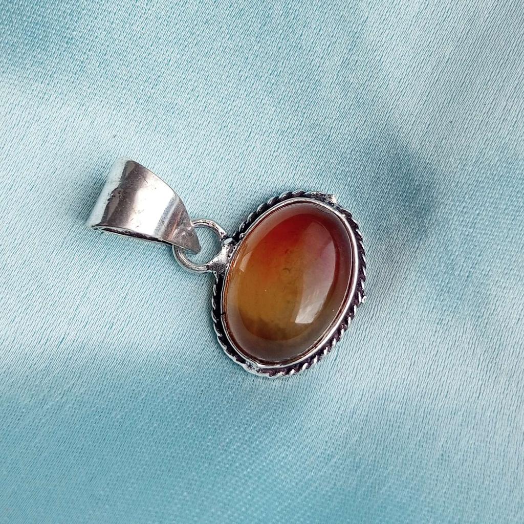Onyx Gemstone 925 Sterling Silver Plated Oval Pendant Jewelry NST-J2H6497