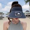 Anti-UV Outdoor Sun Hat with USB Charging Fan Beach Sunshade Hat Summer Empty Top Hat