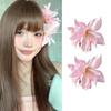 Sweet Lily Flower Hair Clip Side Clip Styling Headwear Elegent Duckbill Clip  Women