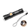 Powerful LED Flashlight With Tail USB Charging Head Zoomable Waterproof Torch Portable Light 3 Lighting Modes Built-in Battery 1200mAH