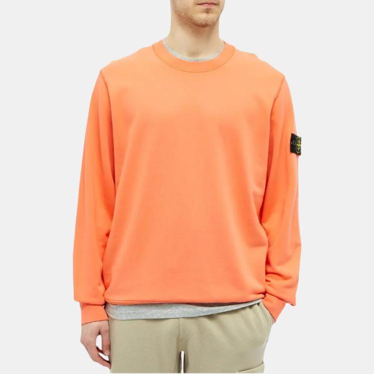 STONE ISLAND FW22 Пуловер кэжуал однотонный с патчем-компасом Минималистичная толстовка Мужская толстовка Оранжевый 721563051-V0037
