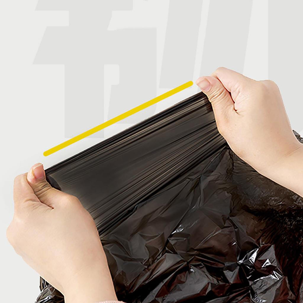 3-roll Thickened Drawcord Closed Garbage Bag Affordable Household Portable Trash Can Medium And Large Plastic Bag