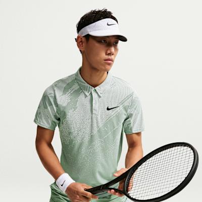 Men's Nike Dri-Fit Polo Shirts Men's Mild Gray Green/Slight Green/Black Lapel Moderate Other