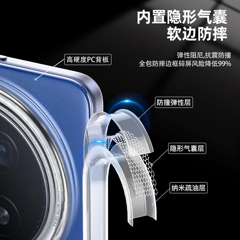 Применимый VIVO X200Ultra Бронированный Магнитный Чехол для Мобильного Телефона Magsafe Магнитный X200Pro Прозрачный Защитный Чехол