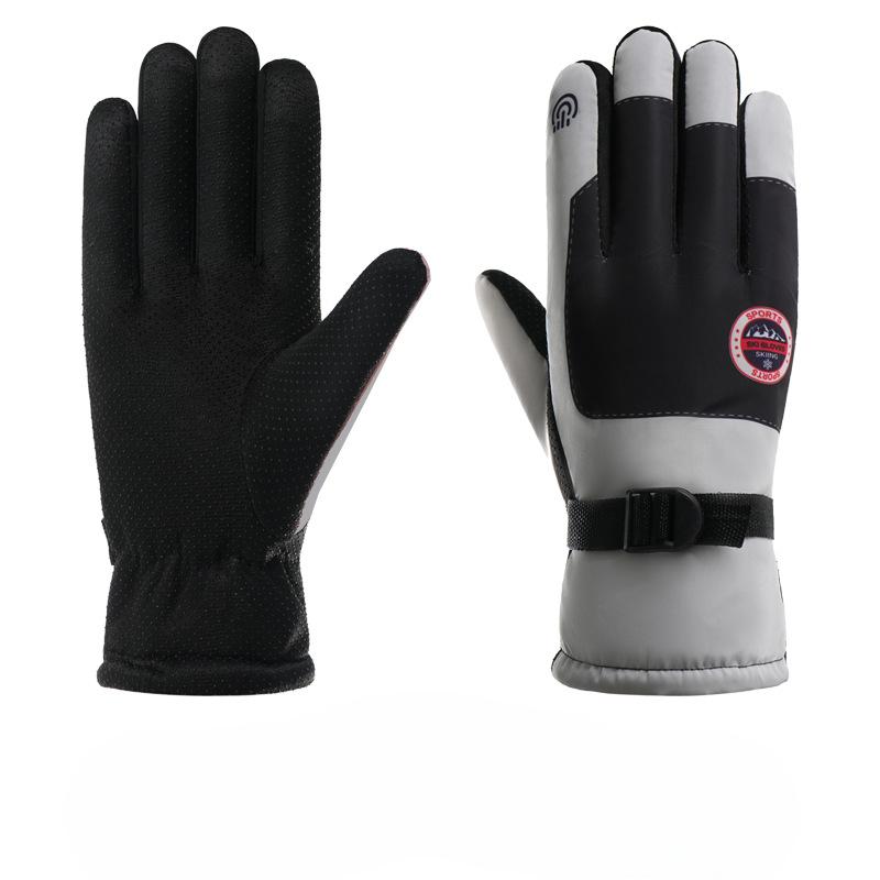 Защитные велосипедные перчатки для занятий спортом на открытом воздухе, непродуваемые, мужские и женские, одного стиля, утолщенные с добавлением бархата, водонепроницаемые, утолщенные водонепроницаемые перчатки