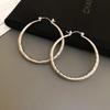 Silver Needle Style Circle Earrings - Simple Korean Metal Design, All-Match Earrings for a Celebrity Look.