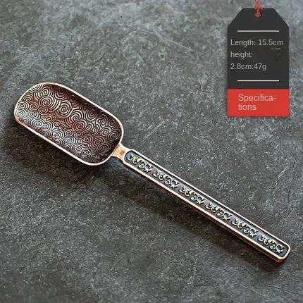 Винтажная ложка для чая из сплава Бытовой инструмент для измерения продуктов Использование для зачерпывания чайных листьев Совок Лопатка Аксессуары для церемонии питья чая Кунг-фу