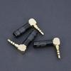 4 Poles Jack 3.5mm 90 Degree Right Angle 1/8" Earphone Plug 3.5 Audio black Adapter Gold Solder 3.5mm Headphone Wire Connector