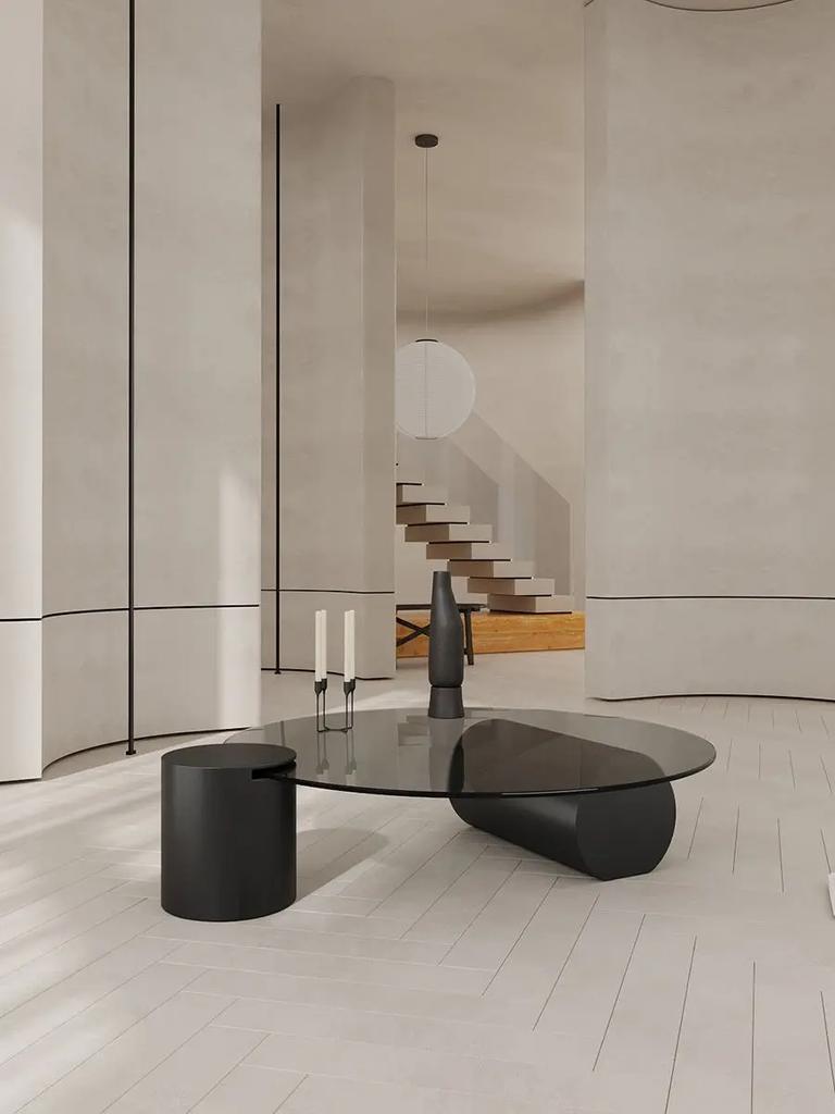 Minimalist Italian Coffee Table Living Room Decoration Designer Round Side Table Center Service Meubles Postmodern Furniture