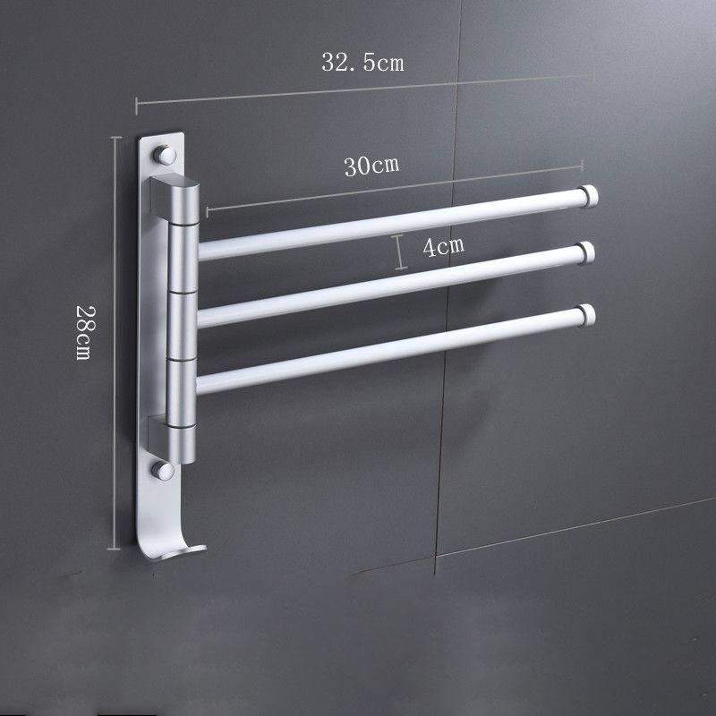 Space Aluminum Towel Rack Rotatable Multi-bar Toilet Stainless Steel Bathroom Towel Bar Hardware Pendant Rack