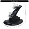 Double Controller Charger USB Charging Dock Station for P4 Gamepad Simultaneous Charging 2 Controllers with LED Light