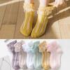 1 Pairs Girls Socks Lace Ruffle Socks Princess Mesh Children Ankle Short Breathable Cotton White Pink Boys Toddler Sock 1-12year