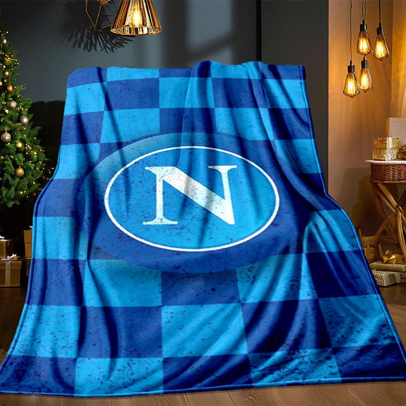 Napoli Football Club Emblem Blanket Outdoor Flannel Blanket for Camping, Hiking, Garden Parties, Picnic Essentials,gift for family and friends