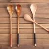 Binding Wooden Coffee Long Handle Soup Condiment Mixing Spoon Teaspoon Utensil