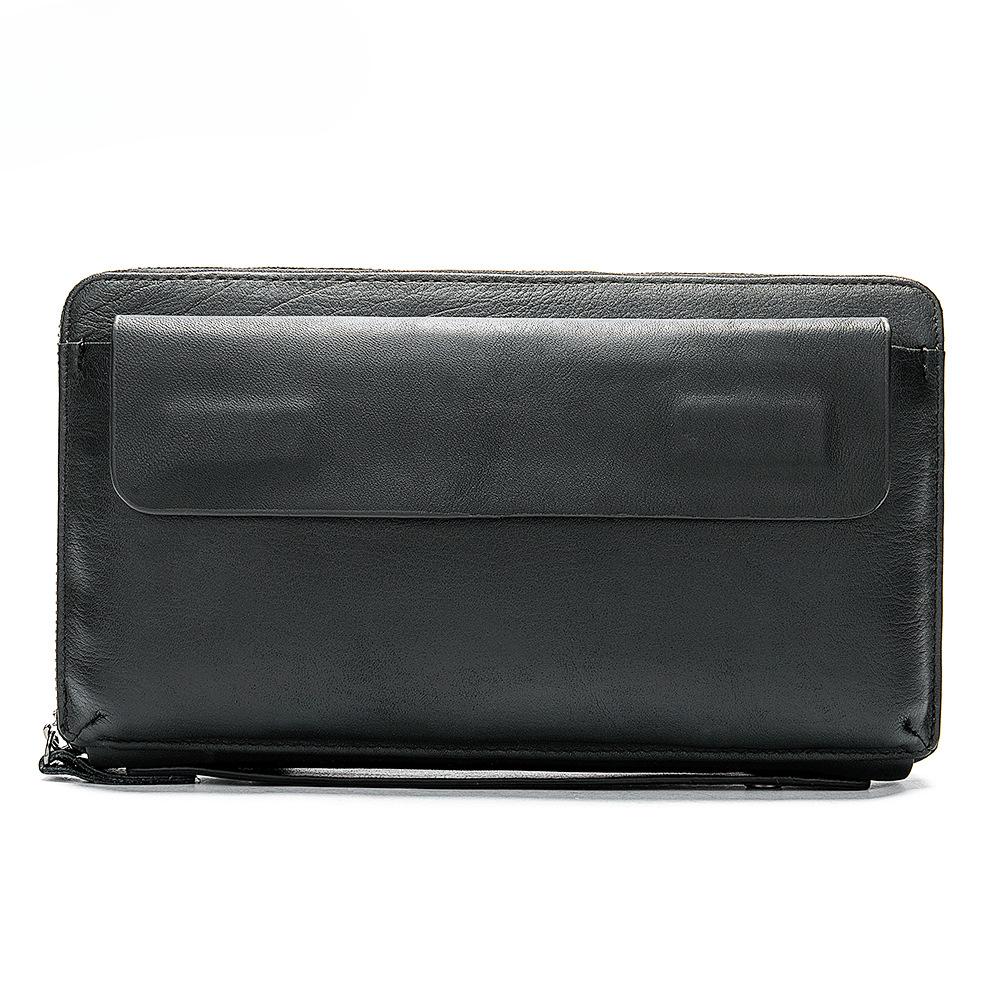 Purses Men's Soft Leather Men's Clutch Business Leather Wallet Long Door Card Bag Large Handbag