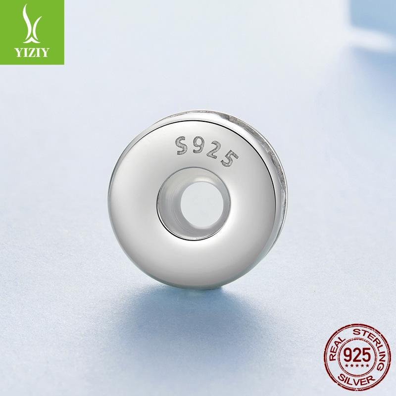 Princess Square Shine Silicone Positioning Bracelet Bead Separator Classic Versatile S925 Sterling Silver Beads