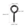 uxcell Screw Eye Hooks, Self-Tapping Screws, Screw-In Hanger Eye-Shaped Hooks, Black, 2.7mm X 22mm, 50 Pieces