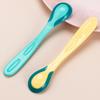 Силиконовая мягкая ложка для кормления с функцией изменения цвета и чувствительностью к температуре для малышей, столовые приборы для малышей, не содержащие бисфенол-А, аксессуары для младенцев, инструменты для кормления