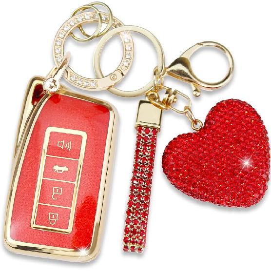 Чехол для брелока с брелоком-алмазом для автомобильного ключа Lexus, совместимый с Lexus RX ES GS LS NX RS GX LX RC LC, Защитный чехол для умного дистанционного ключа для женщин