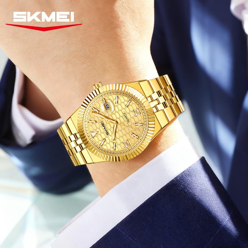 SKMEI 2656 Date Male original men's watch waterproof stainless steel luxury clock relogios masculino Quartz Men's Watches