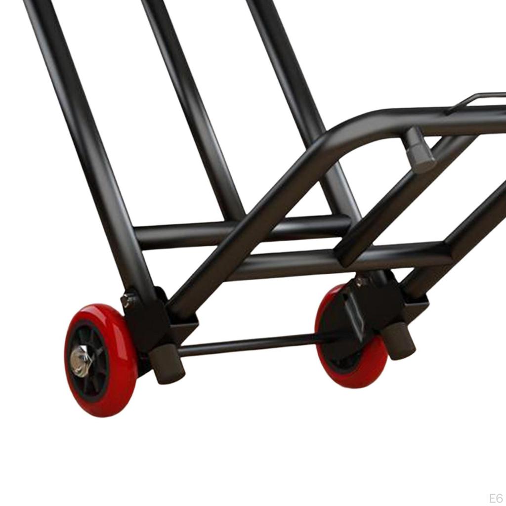 Foldable Hand Truck Dolly Adjustable Handle Collapsible Trolley Cart Convenient for Couriers