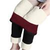 Women's Solid Color Plus Velvet Warm Elastic Leggings High Waist Cotton Pants
