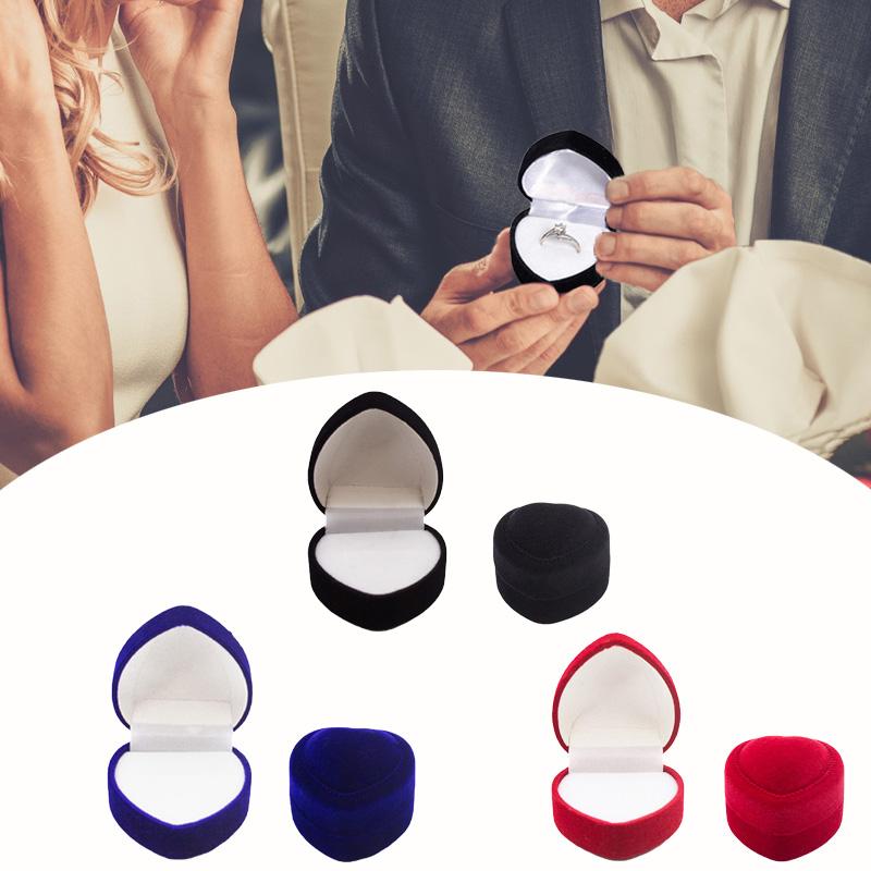 1 шт. Свадебный дисплей, элегантный органайзер для колец в форме сердца, удобная упаковка для ювелирных изделий, бархатный держатель для сережек