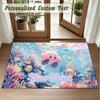 Crystal Velvet Square Rug Custom NameKirby Pattern Non Slip Home Floor Decor Rug